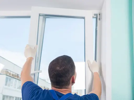 Instalador ajusta ventana nueva. Busca opiniones sobre cambiar ventanas sin obra para una reforma rápida y limpia.